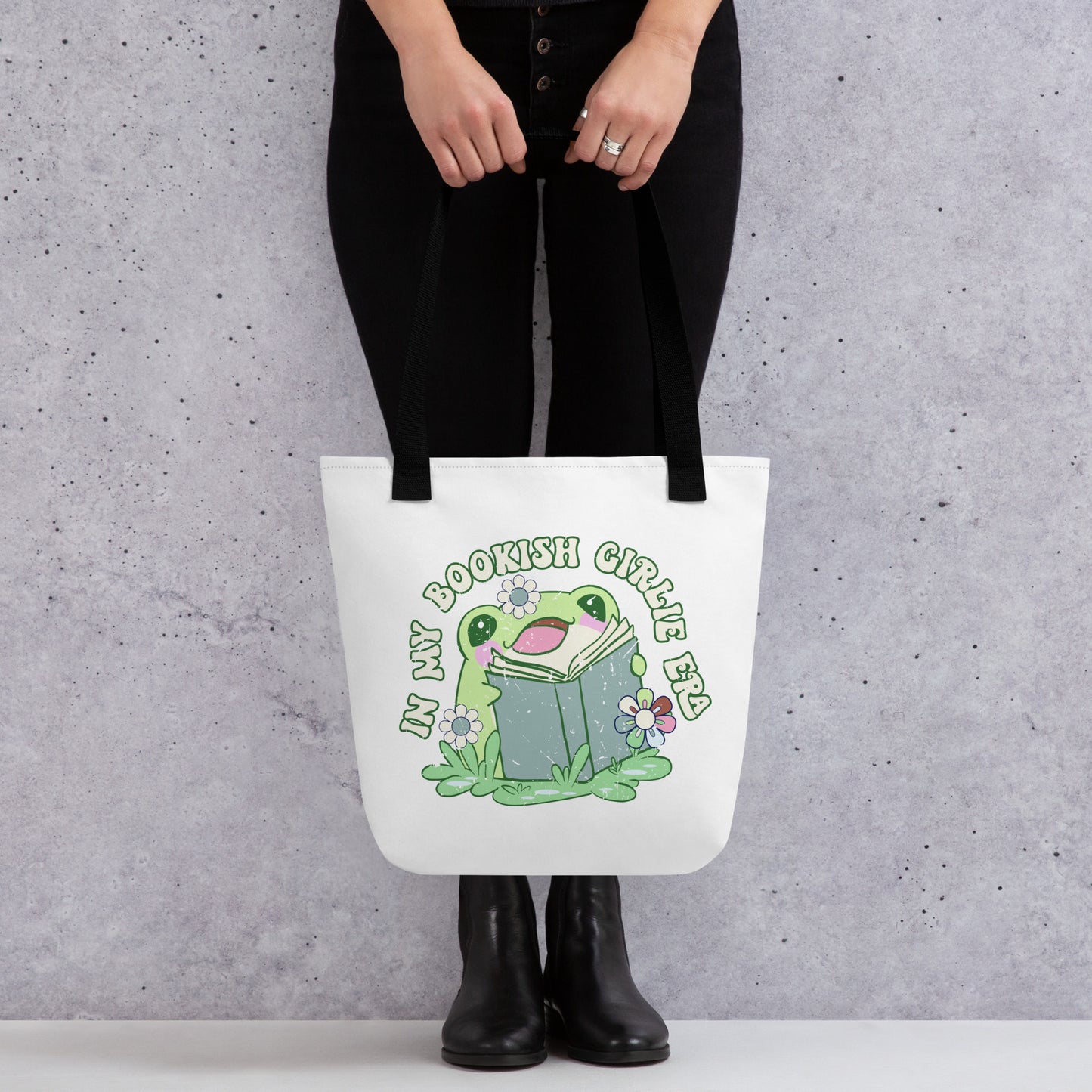 Bookish Girlie Era Frog Tote Bag