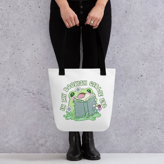 Bookish Girlie Era Frog Tote Bag