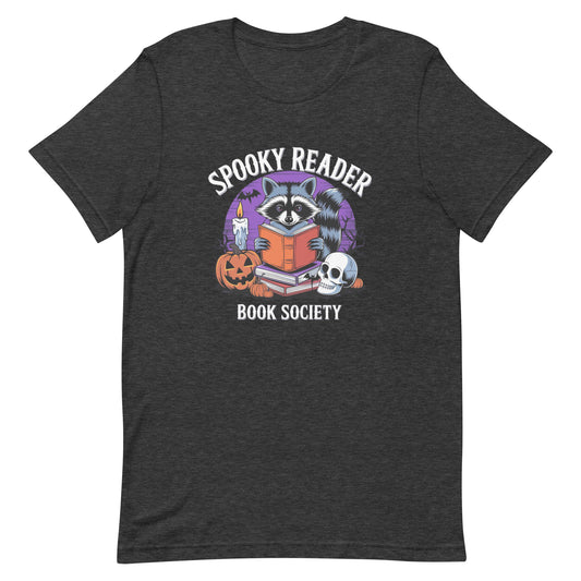 Spooky Reader Book Society Raccoon Unisex t-shirt